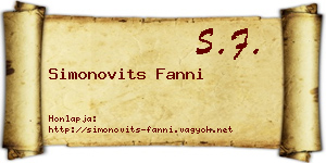 Simonovits Fanni névjegykártya